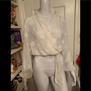 Fashion nova crop blouse sheer